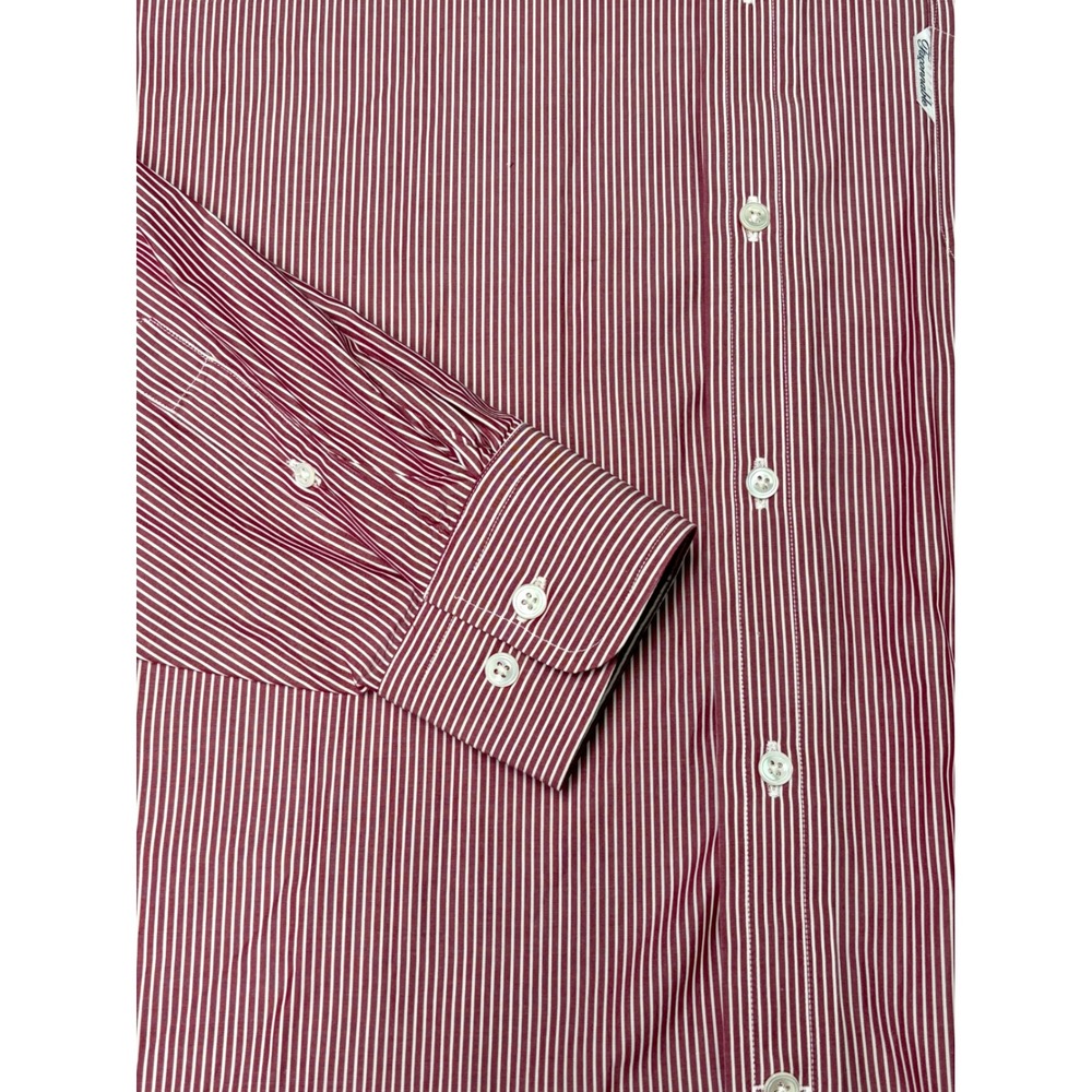 Facconable Red Stripe Button Down Shirt Men's Xl … - image 3
